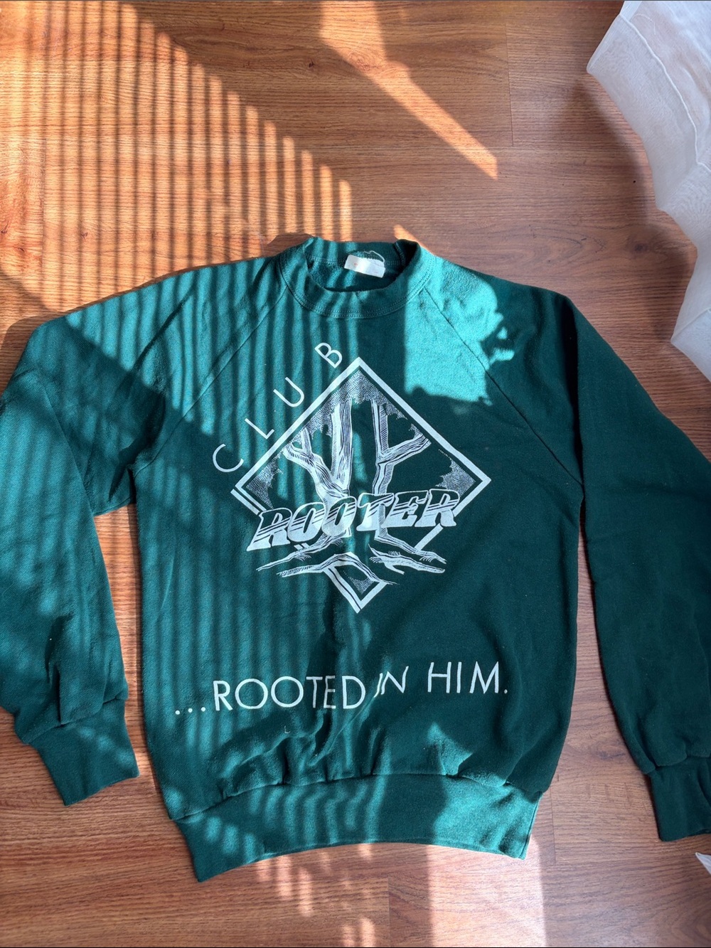 Vintage 80’s Club Rooter Green Graphic Crewneck Sweatshirt